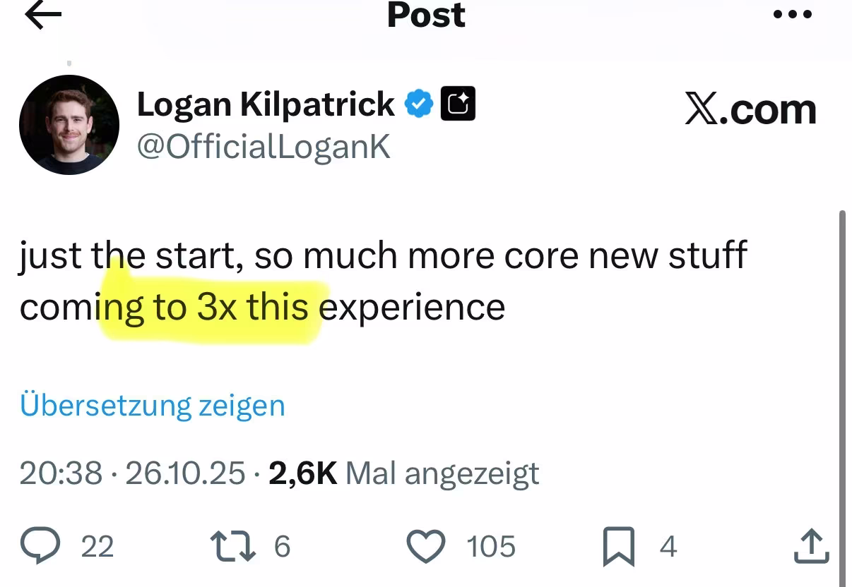 AI资讯:Logan Kilpatrick社交媒体简介更新引发猜测