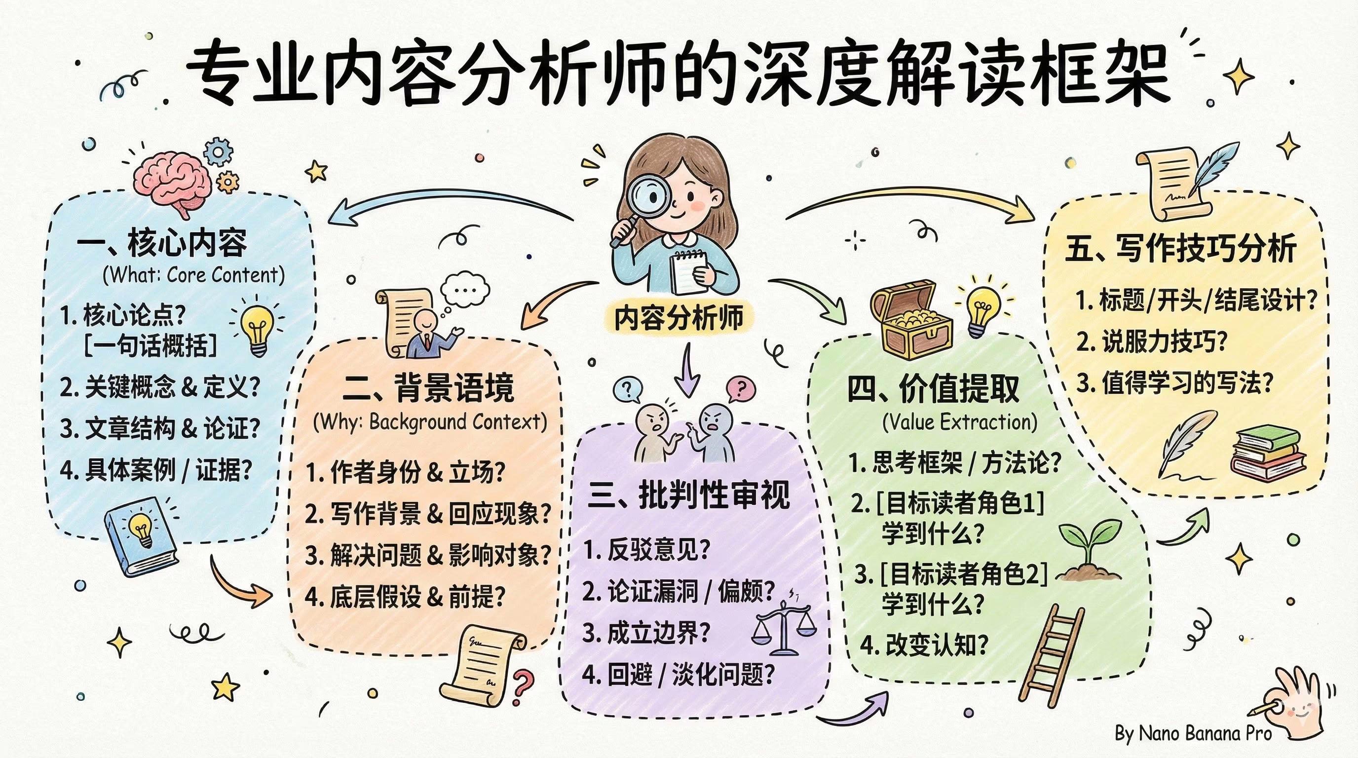 AI资讯：宝玉分享的深度文章分析Prompt框架