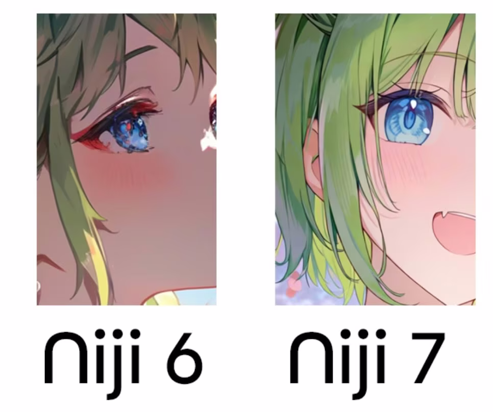 AI资讯:Niji 7动漫角色眼睛高光细节展示