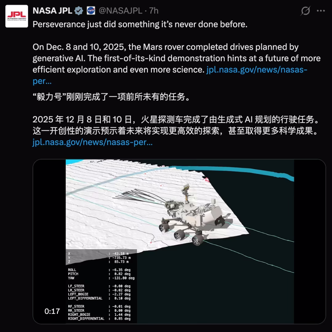 AI资讯：毅力号火星车在杰泽罗陨石坑行驶