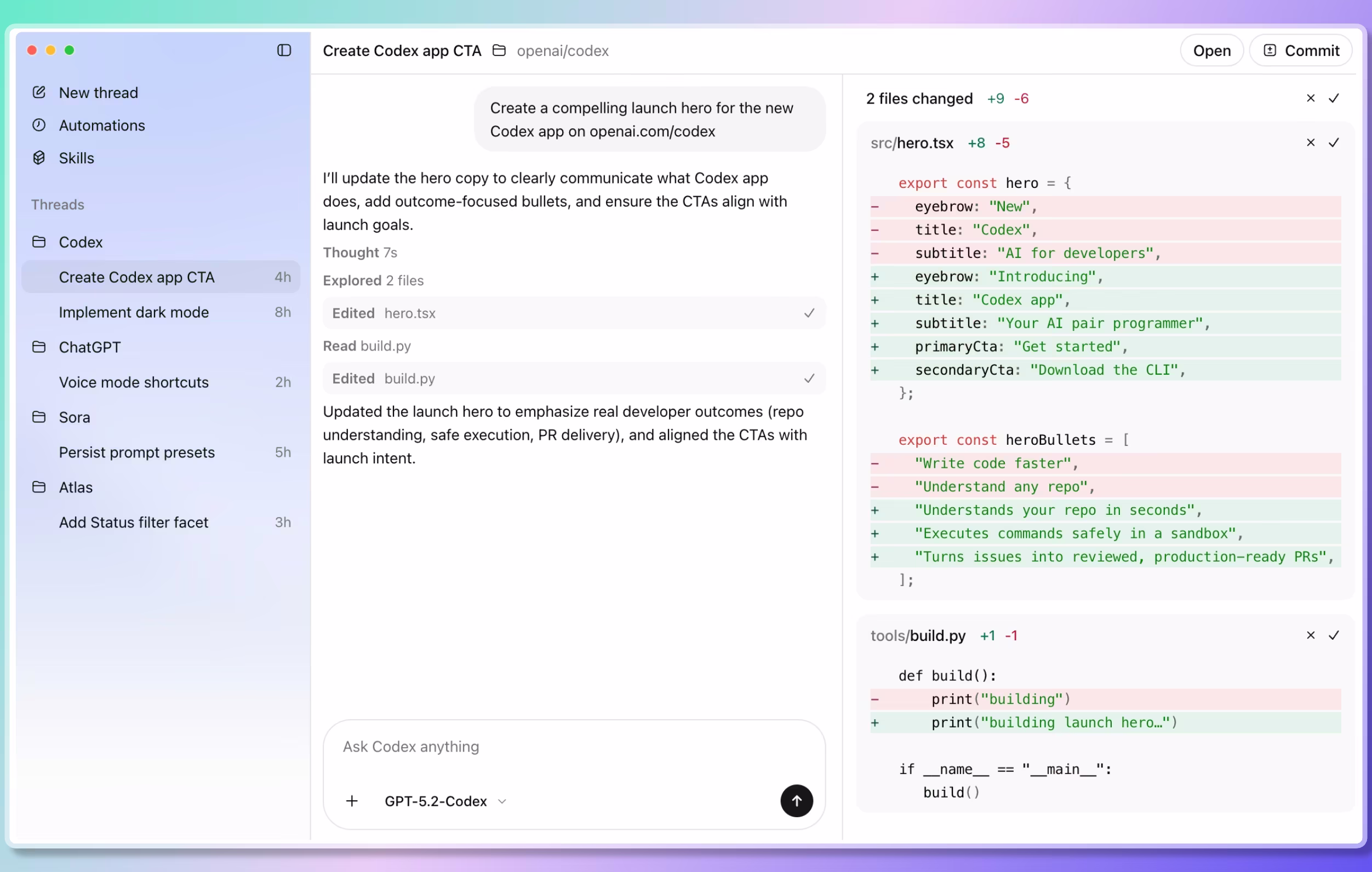 AI资讯：OpenAI Codex桌面应用多线程任务管理界面