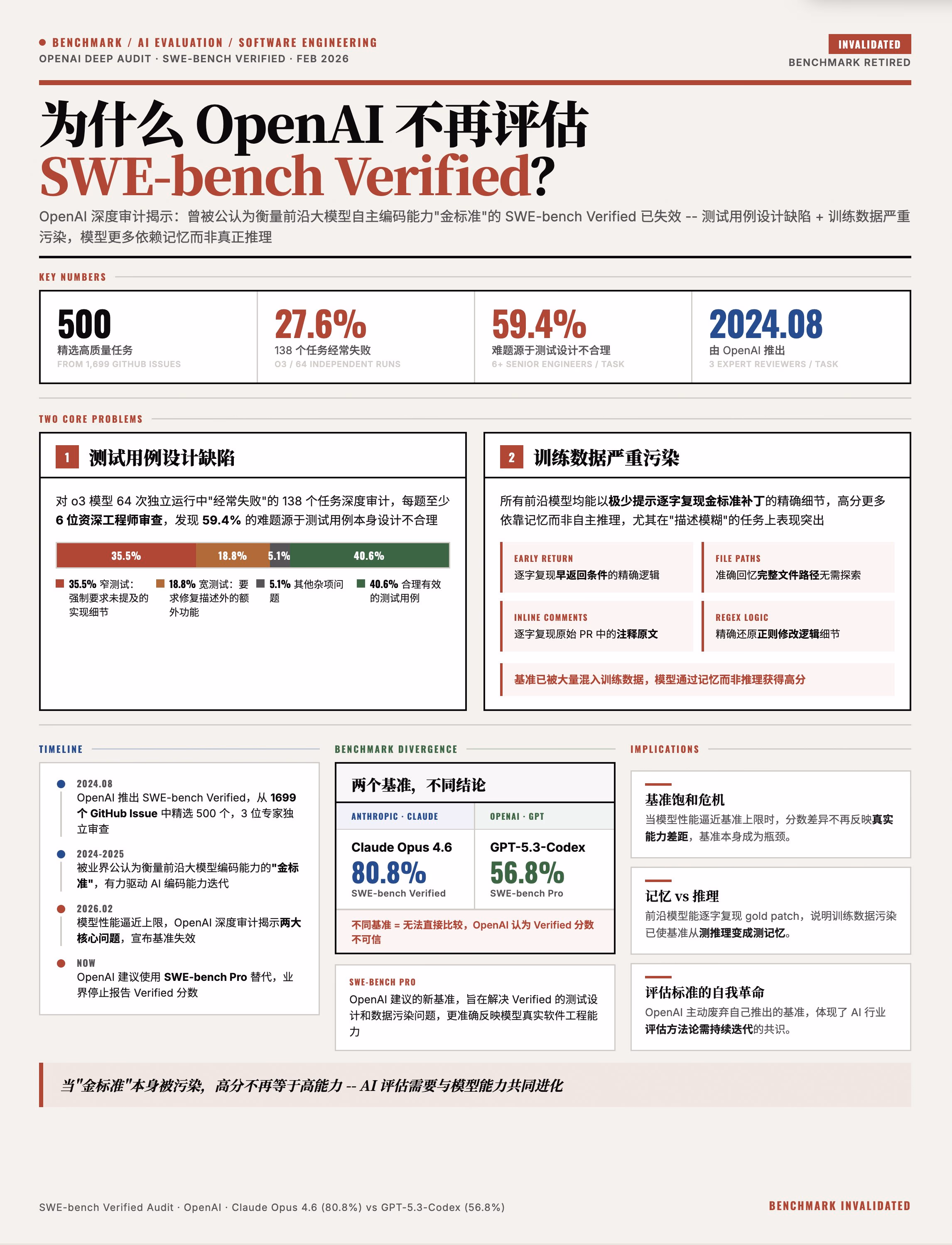 AI资讯：OpenAI展示关于SWE-bench任务失败原因分析及测试缺陷的统计图表