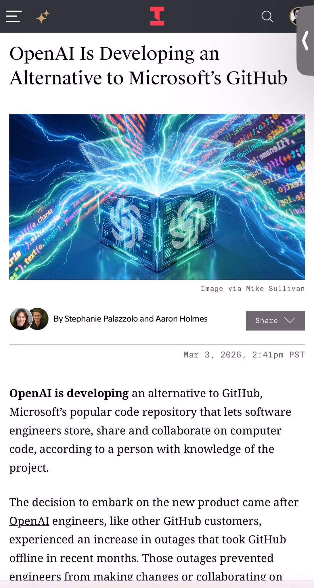 AI资讯：OpenAI正在研发替代GitHub的代码托管平台概念图