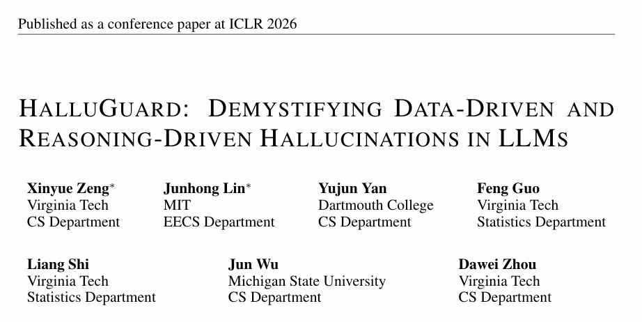 AI资讯:LLM幻觉中数据驱动与推理驱动两大根源的理论演化示意图