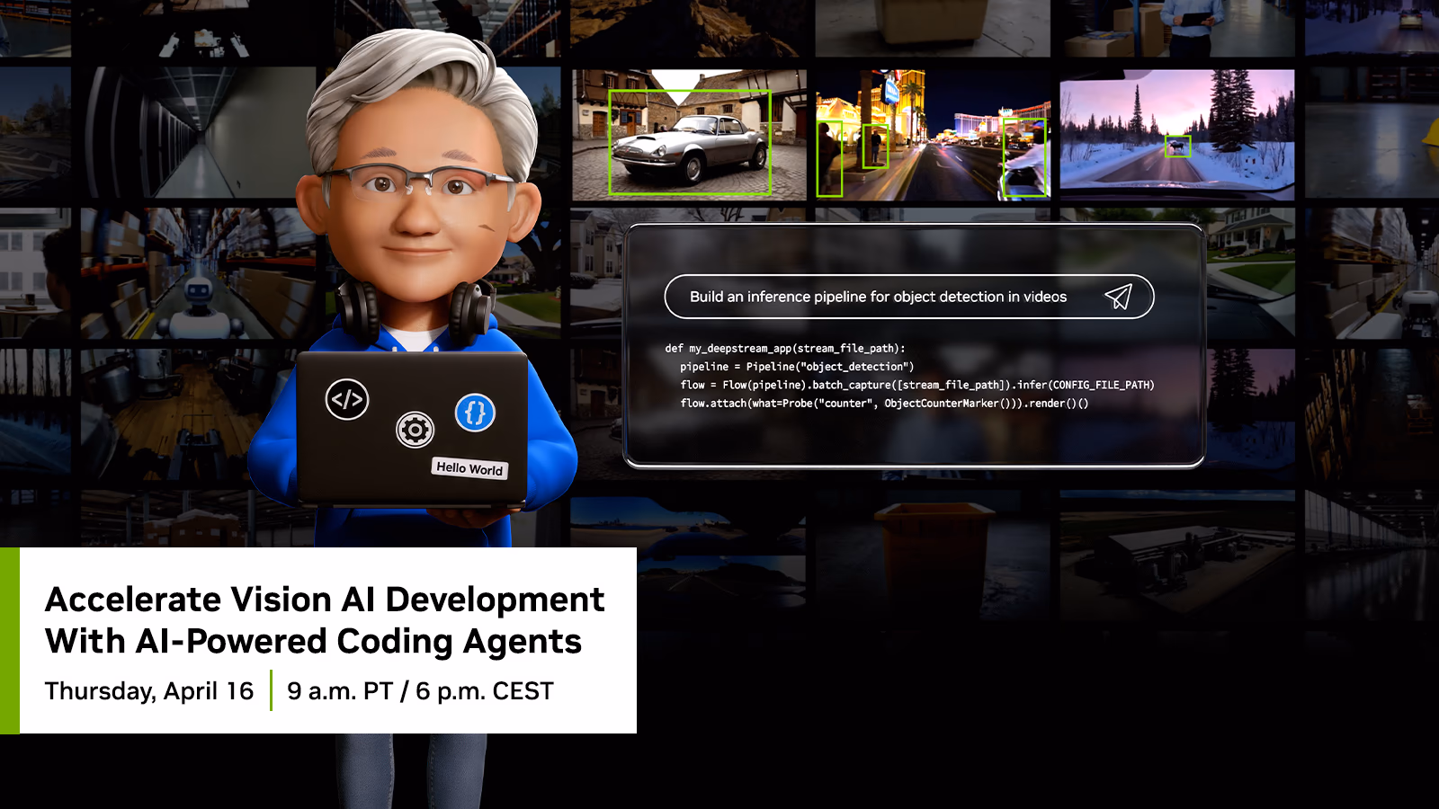 AI资讯:英伟达DeepStream平台与AI智能体联动开发宣传图