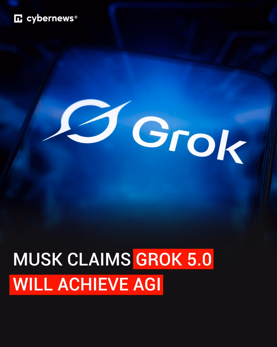 AI资讯：科幻风格的Grok 5人工智能核心架构概念图