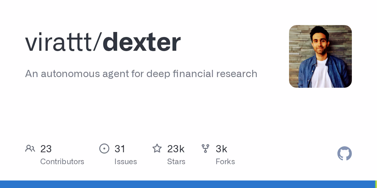 AI资讯：GitHub上热门金融智能体Dexter项目代码预览图